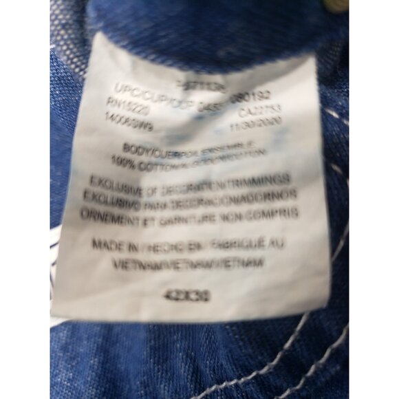 Liberty Overalls Mens Blue Canvas Bib Distress Carpenter Work Wear Size 42X30 - Picture 3 of 16